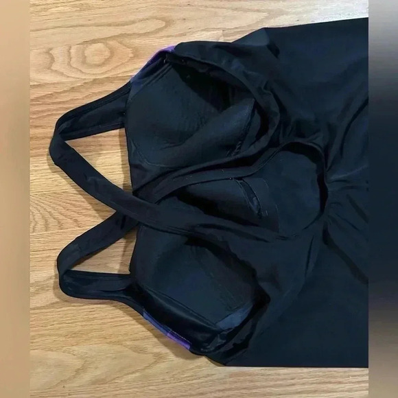 Lands’ End Black with Blue & Purple Stripe One Piece Size 24W/L - Picture 6 of 9